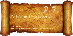 Palágyi Talabor névjegykártya